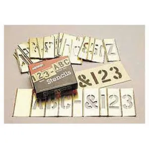 CH HANSON 10068 Interlocking Numer And Letter Stencil Set, 45 Pieces, 1 Inch Size, Brass | AD2WDT 3VCJ1