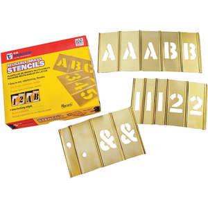 CH HANSON 10151 Letters And Number Stencil Set, 92 Pieces, 2 Inch Size, Brass | AC6VNH 36K457
