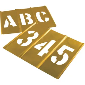 CH HANSON 10149 Letters And Number Stencil Set, 92 Pieces, 1-1/2 Inch Size, Brass | AC9XWN 3LGR6