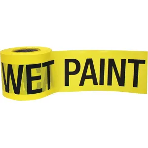 CH HANSON 16101 Barricade Safety Tape Roll, Caution Wet Paint, 2 Mil, 300 Feet Length | AC6MZE 35R879