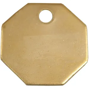 CH HANSON 42527 Blank Tag, Octagon, 1-1/4 x 1-1/4 Inch Size, Brass, 25 Pk | AF3RAN 8CDJ4