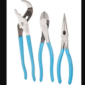 CHANNELLOCK GS-23 Plier Set 7-1/2 8 10 Inch Length Steel Blue 3 Pcs | AA2KKR 10N538