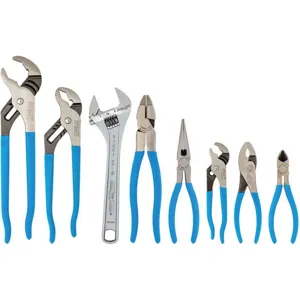 CHANNELLOCK GS-28 Plier And Wrench Set Steel Blue 8 Pcs | AA2KKU 10N540