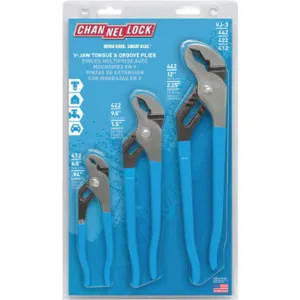 CHANNELLOCK VJ-3 Tongue And Groove Set Steel Blue 3 Pcs | AA2KKQ 10N537