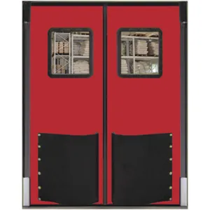 CHASE DOORS 3084R25RED Swinging Door 7 x 2.5ft Red Polyethylene | AC8CFY 39K475