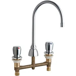 CHICAGO FAUCETS 786-E3-665ABCP Gooseneck Faucet Metering Push Button | AD4GTE 41N755