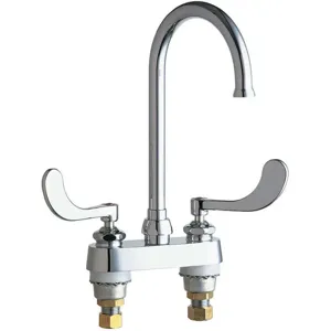 CHICAGO FAUCETS 895-317GN2FCAB Gooseneck Faucet Manual Lever Brass Deck | AB8RQC 26Y188