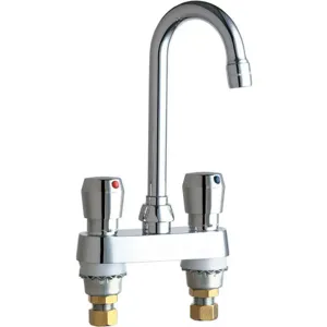 CHICAGO FAUCETS 895-665ABCP Gooseneck Faucet Metering Push Button | AE6RJW 5UTV3