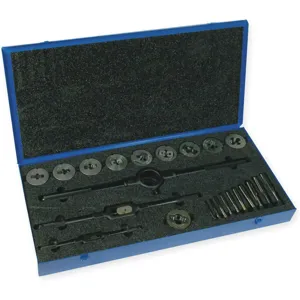 CLEVELAND C00611 Tap and Die Set 1/4 to 1 Inch 24 Pieces | AJ2GXR 4ALF3