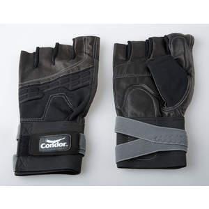 CONDOR 1EC83 Anti-Vibrations-Handschuhe L Schwarz/Silber 1 Paar | AA9NNN