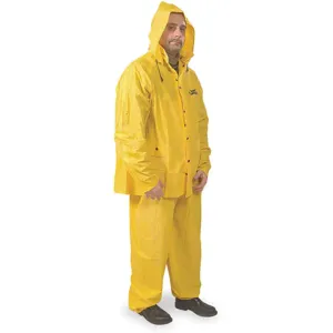 CONDOR 1BC75 3 Piece Rainsuit With Detachable Hood Yellow M | AA8ZTL