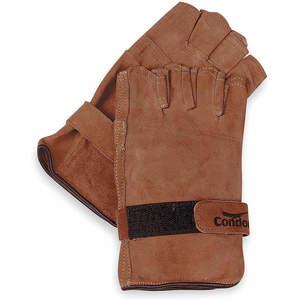 CONDOR 6JJ99 Leather Gloves Fingerless Brown L Pr | AE9FZT