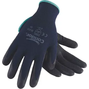 CONDOR 20GZ65 Coated Gloves Nitrile S Blue/black Pr | AF6RMW