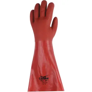 CONDOR 22KA61 Chemical Resistant Glove Pvc 18 Inch L Red Pr | AB6VHH