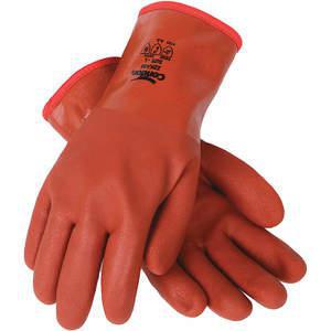 CONDOR 22KA68 Chemical Resistant Glove Pvc 12 Inch L Red Brown Pr | AB6VHQ