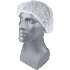 CONDOR 23KX19 Pleated Bouffant Cap Polypropylene 24 Inch White - Pack Of 100 | AB7HEN