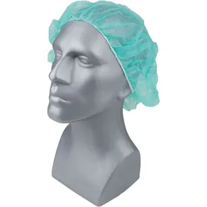 CONDOR 23KX23 Bouffant Cap Polypropylene 24 Inch Green - Pack Of 1000 | AB7HET