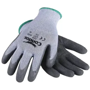 CONDOR 29JV91 Cut Resistant Gloves Gray Latex S Pr | AB8VNQ