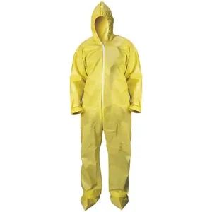 CONDOR 30LV09 Hooded Coverall Yellow M PK12 | AH2WXT