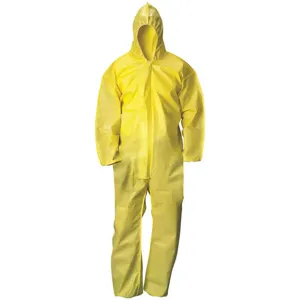 CONDOR 30LV50 Hooded Coverall Yellow 4XL PK12 | AH2WZM