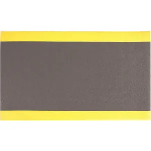 CONDOR 36VK86 Antifatigue Mat Black Yellow Border 4 Feet x 60 Feet | AH7KXG