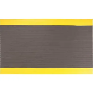 CONDOR 36VK95 Antifatigue Mat Black Yellow Border 3 Feet x 5 Feet | AH7KXR