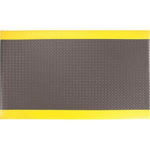 CONDOR 36VL02 Anti-Ermüdungsmatte, schwarz-gelber Rand, 4 Fuß x 60 Fuß | AH7KXY