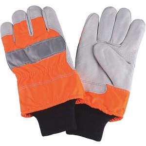 CONDOR 4NHE5 Leather Palm Gloves Hi Visibility Orange S Pr | AD8XRG