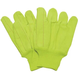 CONDOR 4NMU7 Canvas Gloves Cotton L Hi Visibility Yellow Pr | AD8YUJ