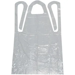 CONDOR 5T316 Disposable Apron White 42 Inch Length - Pack Of 100 | AE6HUU