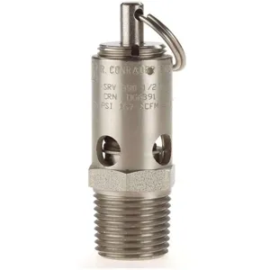 CONRADER SRV390-1/2-V-SS-075 Safety Valve Soft Seat 1/2 Inch 75 Psi Stainless Steel | AA7GJQ 15X878