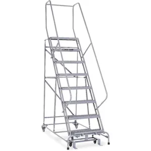 COTTERMAN 1008R2632A3E10B4 SS P6 Rolling Ladder Assembled Handrail Platform 80 Inch Height | AC9CNP 3FMJ3