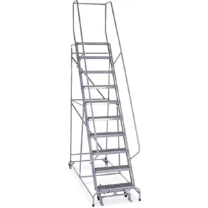 COTTERMAN 1010R2632A3E10B4 SS P6 P8 Rolling Ladder Assembled Handrail Platform 100 Inch Height | AC9CNQ 3FMJ4