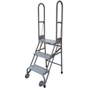 COTTERMAN SAS2A6E10C1P6 Folding Rolling Safety Ladder Platform 20 Inch H | AG6RKB 46C346