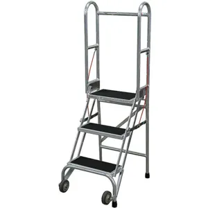 COTTERMAN SASA3A2E10C50P6 Folding Rolling Safety Ladder Platform 30 Inch H | AG6RKQ 46C359