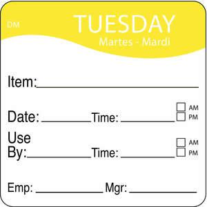 DAYMARK 1100532 Day Label Tuesday 2-5/9 Inch Width - Pack Of 250 | AE8ZXA 6GUP5