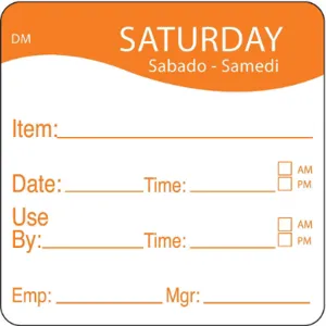 DAYMARK 1100536 Day Label Saturday 4-1/2 Inch Width - Pack Of 250 | AE8ZXE 6GUP9