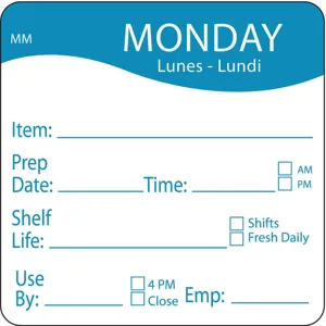 DAYMARK 1122121 Day Label Monday 3 Inch Width - Pack Of 500 | AE8ZXG 6GUR1