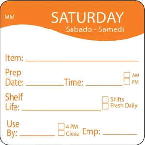 DAYMARK 1122126 Day Label Saturday 3-1/4 Inch Width - Pack Of 500 | AE8ZXM 6GUR6