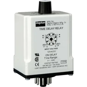 DAYTON TR-50222-08B18 Timer Relay 60 Sec. 8 Pin 10a Dpdt 120v | AA9NXX 1EGB3