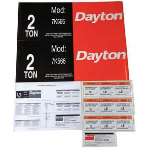 DAYTON 28CJ01 Auslegerkran-Etikettensatz zur Verwendung mit AF3NLR | AH2GXW