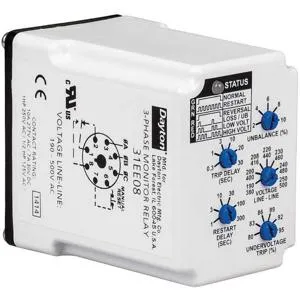 DAYTON 31EE08 Phase Monitor Relay Plug-in 190 - 500v | AG2BMZ