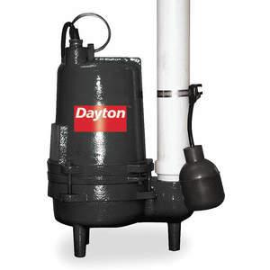 DAYTON 3BB88 Sewage Ejector Pump, 1/2 HP, Cast Iron, 120 VAC, 1750 rpm, 1 Phase | AC8LDP