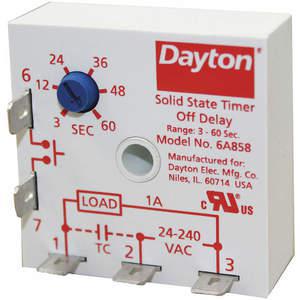 DAYTON 6A858 Encapsulated Timing Relay, Potentiometer, 24 to 240VAC | AE7RAY