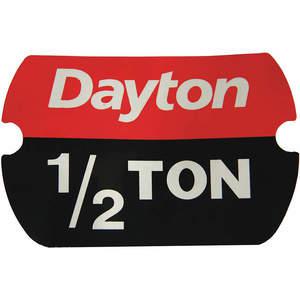DAYTON MH29XL8703G Etikett Nennlast 1/2 Tonne | AG9HBM 20JF71