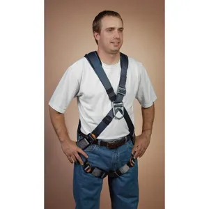 DBI-SALA 1108676 Cross-Over Style Climbing Harness, Blue, Polyester Webbing | AD2JCW 3PRY1