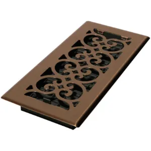 DECOR GRATES SPH408-A 4 x 8 Scroll Steel Plated Antique | AE6KDV 5TFE4