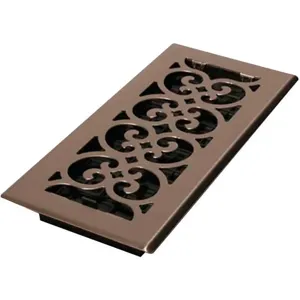 DECOR GRATES SPH408-NKL 4 x 8 Scroll Steel Plated Nickel | AE6KDW 5TFE5