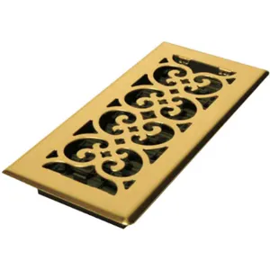 DECOR GRATES SPH410 4 x 10 Scroll Steel Plated Brass | AE6KDX 5TFE6