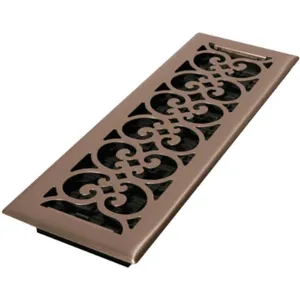 DECOR GRATES SPH414-NKL 4 x 14 Scroll Steel Plated Nickel | AE6KEF 5TFF4